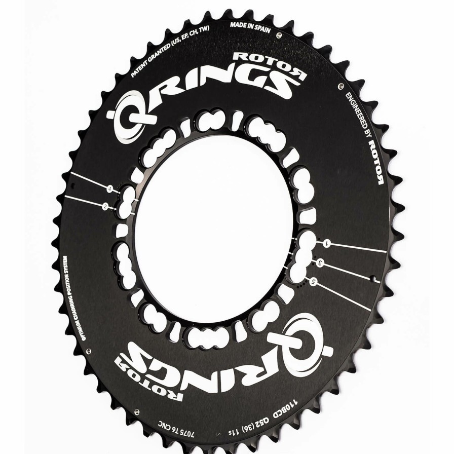 Components * | Best Sale Rotor Q Aero Outer Chainring 5 Bolt